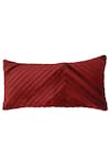 Shop_Throwpillow_Maroon Blend Of Cotton And Polyester Pleated Cushion Cover _at_Aza_Fashions