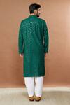 Shop_Aham-Vayam_Green Cotton Sequins Utsav Embroidered Kurta And Patiala Set _at_Aza_Fashions