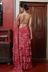 Arpita Mehta_Red Georgette And Embroidery Garden & Pre-draped Saree With Blouse _Online_at_Aza_Fashions