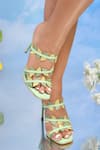 Shop_House Of Prisca_Green Cut Work Sage Creeper Pattern Pencil Heels _at_Aza_Fashions