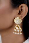 Shop_Osvag India_Gold Plated Diamonds, Pearls Nogri Handcrafted Jhumkis _at_Aza_Fashions