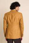 Shop_Gargee Designers_Yellow 100% Linen Peak Lapel Blazer _at_Aza_Fashions