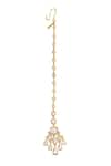 Shop_Isharya_Gold Plated Cubic Zirconia Jugni Cz And Mirror Maangtikka _at_Aza_Fashions