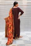 Priyanka Raajiv_Red Silk Embroidery Zardozi Kanti Patchwork Dupatta _Online_at_Aza_Fashions