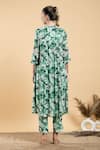 Shop_Divi by sonal khandelwal_Green Bamberg Georgette (viscose) Printed Wild Apple Flared Tunic And Pant Set _at_Aza_Fashions