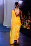 Shop_Anand Kabra_Yellow Chiffon And Dupion Tulle Print & Sequin Saree With Blouse For Women_at_Aza_Fashions