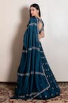Shop_Kesar Studio_Blue Silk, Bamboo Zari, Embroidery Scoop Neck Zardozi Lehenga Set _at_Aza_Fashions