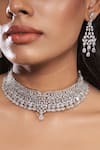 Shop_Mozaati_Silver Plated Embellished Naina Stone Layered Necklace _at_Aza_Fashions