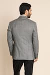 Shop_Gargee Designers_Grey 100% Wool Flannel Herring Bone Blazer _at_Aza_Fashions