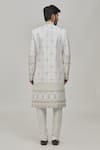 Shop_Khwaab by Sanjana Lakhani_White And Art Embroidery Thread Sherwani Set _at_Aza_Fashions