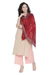 Shop_Shingora_Maroon Woven Floral Pattern Stole _at_Aza_Fashions