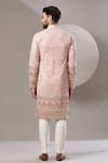 Shop_Kasbah_Pink Georgette, Cotton Embroidery Thread Kurta Set _at_Aza_Fashions