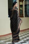 Shop_Dressfolk_Black Silk Woven Stripe Kaala Khatta Zari Saree  _at_Aza_Fashions