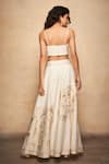 Shop_Gulabo by Abu Sandeep_Off White 100% Pure Chanderi Silk Embellished Gota Work Rose Skirt _at_Aza_Fashions