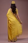 Shop_Rishi And Soujit_Yellow Saree Tussar And Blouse Raw Floral Border With _at_Aza_Fashions