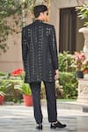 Shop_Bohame_Black Achkan Jacket Georgette Chikankari Embroidery Niruha Floral Set _at_Aza_Fashions