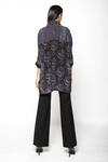 Shop_Anmol Kakad_Black Crepe Silk Strobe Damask Floral Pattern Shirt_at_Aza_Fashions