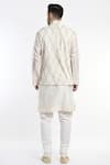 Shop_Samant Chauhan_Ivory Vegan Leather Printed Geometric Bundi And Kurta Set _at_Aza_Fashions