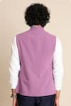 Shop_Gargee Designers_Purple Poly Viscose Knit Zip Front Lavender Jacket _at_Aza_Fashions