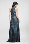 Shop_Shruti S_Black Georgette Tie-dyed Abstract Pattern Halter Neck Gown _at_Aza_Fashions