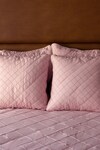 Shop_H2H_Pink Linen Madeleine Diamond Bed Cover Set_at_Aza_Fashions