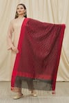 Shop_Khwaab by Sanjana Lakhani_Black Cotton Silk Chevron Woven Dupatta _at_Aza_Fashions