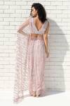 Shop_Talking Threads_Pink Tulle, Satin Sequins, Crystals, Zari Shower Embellished Saree With Blouse _at_Aza_Fashions