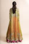 Shop_Nupur Kanoi_Fuchsia Organza- Georgette Embroidery Lehenga Set With Contrast Cape For Women_at_Aza_Fashions