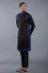 Shop_More Mischief_Black Silk Linen Panelled Kurta Set _at_Aza_Fashions