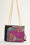 Shop_The Garnish Company_Purple Asahi Japanese Floral Print Sling Bag _at_Aza_Fashions