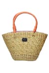 Shop_Ginn And Tonik_Beige Beads And Sequin Amour Basket Woven Beach Bag _at_Aza_Fashions