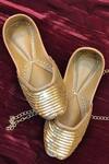 Shop_Cilwana Studio_Gold Embroidered Sequin Juttis _at_Aza_Fashions