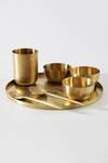 Shop_Table Manners_Gold Brass Thali Set_at_Aza_Fashions