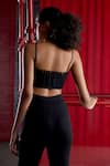 Shop_Pocketful Of Cherrie_Black Tulle Plain Sweetheart Neck Solid Structured Bralette _at_Aza_Fashions