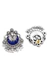 Shop_Sangeeta Boochra_Blue Kundan Sunat Embellished Chandbalis _at_Aza_Fashions