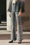 Shop_AKHL_Black Tulle Embroidered Hand Textured Trousers _at_Aza_Fashions