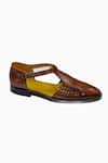 Shop_Amrit Dawani_Brown Plain Toe Oxford Sandals _at_Aza_Fashions