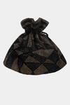 Shop_Aanchal Sayal_Black Micro Stones Embroidered Lucy Potli Bag_at_Aza_Fashions