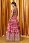 Shop_Alaya Advani_Red Patterned Lehenga Set With Embellished Blouse_at_Aza_Fashions