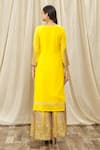 Shop_Samyukta Singhania_Yellow Kurta And Palazzo Georgette Embroidered Gotapatti Gota Embellished Set _at_Aza_Fashions