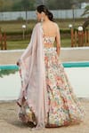 Shop_Basanti Kapde aur Koffee_Multi Color Viscose, Organza Beads, Sequins, Blooming Floral Print Lehenga Set_at_Aza_Fashions