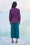 Shop_Dash And Dot_Multi Color Cotton, Tencel Embroidery Collared Toub Block Print Top And Pant Set _at_Aza_Fashions