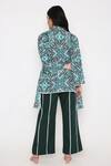 Shop Bha Sha Green Rayon, Poplin Lace Collared Cloud Mandala Print Tunic With Pant at Aza Fashions Shop_Bha Sha_Green Rayon, Poplin Lace Collared Cloud Mandala Print Tunic With Pant _at_Aza_Fashions