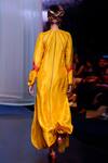 Shop_Anand Kabra_Yellow Dupion Panelled Long Kaftan_at_Aza_Fashions