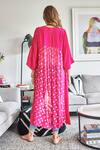 Shop Style Junkiie Pink Chiffon, Crepe Diamonds Open Neck Kimono Duster at Aza Fashions Shop_Style Junkiie_Pink Chiffon, Crepe Diamonds Open Neck Kimono Duster _at_Aza_Fashions
