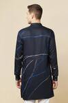 Shop_Spring Break_Blue Cotton, Polyester Abstract Print Kurta_at_Aza_Fashions