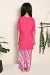 Shop_The Cotton Staple_Pink Cotton Tassels Pumpkin Kurta With Ikat Print Pant  _at_Aza_Fashions