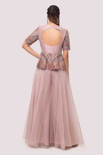 Zaria - Black Peplum Top & Organza Pants main image 0