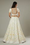 Shop_I Am Design_Ivory Raw , Organza French Vanilla Embroidered Bridal Lehenga Set _at_Aza_Fashions