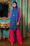 Shop Dusala Blue Stone Work Woollen Stole at Aza Fashions Shop_Dusala_Blue Stone Work Woollen Stole_at_Aza_Fashions